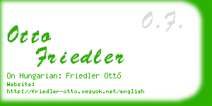 otto friedler business card